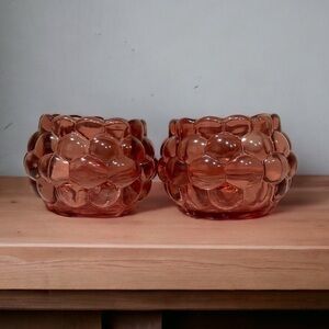 2 heavy Rose tea light candle 🕯️ holders